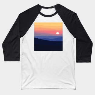 Sunset by the mountains I Landscape Baseball T-Shirt